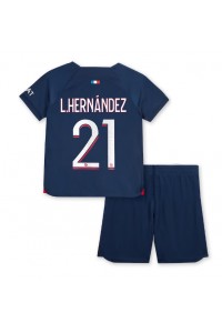 Fotbalové Dres Paris Saint-Germain Lucas Hernandez #21 Dětské Domácí Oblečení 2023-24 Krátký Rukáv (+ trenýrky)